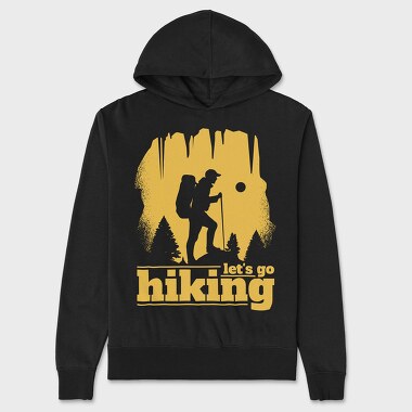 Lets Go Hiking Yellow, Unisex Men's Hoodie