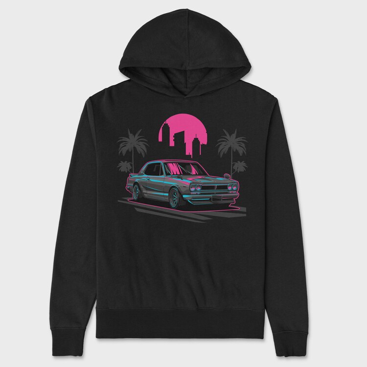 Skyline Retro Night 2, Hanorac Oversize Barbati (Unisex)