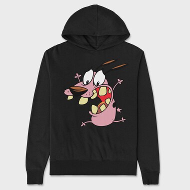 Cartoon Retro Courage the Cowardly Dog 3, Unisex Men's Hoodie
