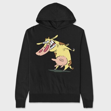 Cartoon Retro Cow and Chicken 1, Унисекс Мъжко Суичър