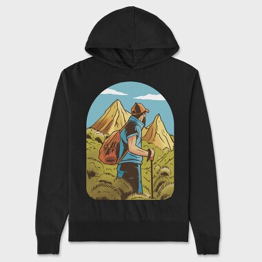 Hiking Man, Unisex Men's Hoodie