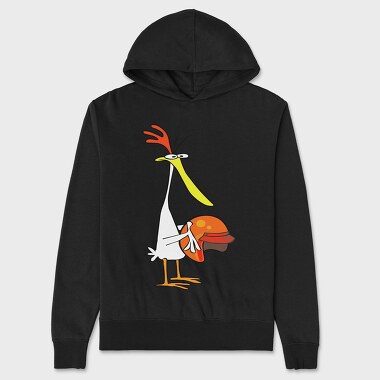 Cartoon Retro Cow and Chicken 5, Unisex Men's Hoodie