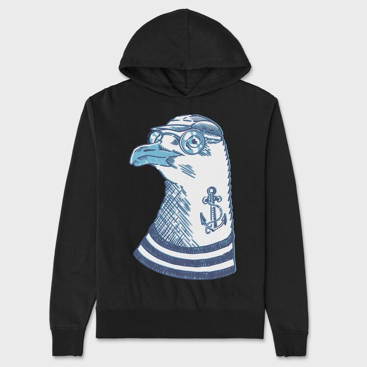 Hipster Seagull, Унисекс Мъжко Суичър