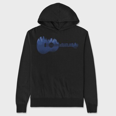 Unisex Men's Hoodie, Ukulele Landscape