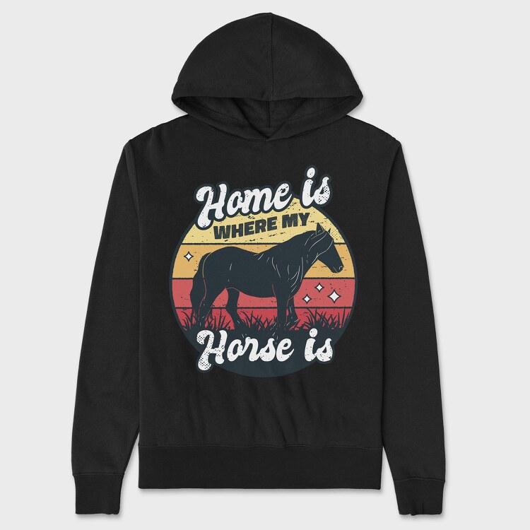 Home Horse, Unisex Men's Hoodie
