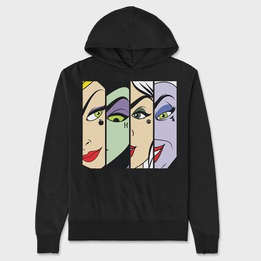 Villanas Disney Faces, Unisex Men's Hoodie