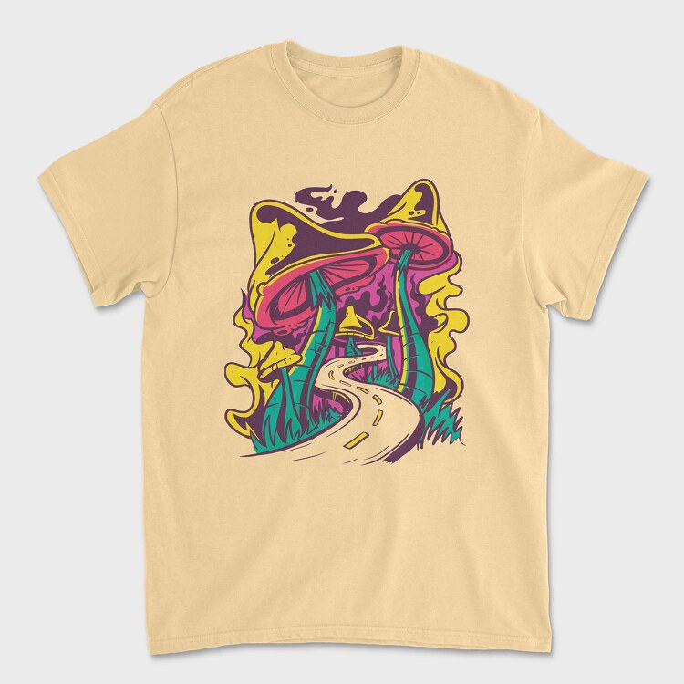 Road Mushroom, Unisex Men's T-Shirt