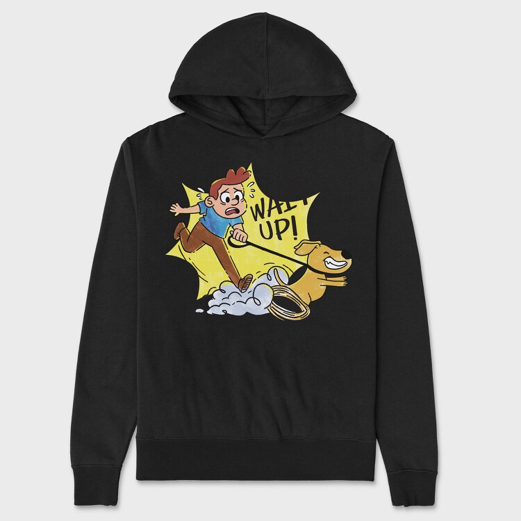 Wait Up Guy Walking Dog, Unisex Men's Hoodie
