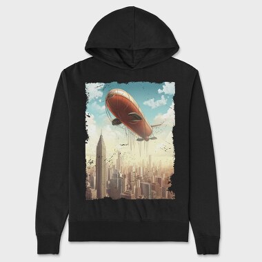 Flying Blimp, Unisex Men's Hoodie