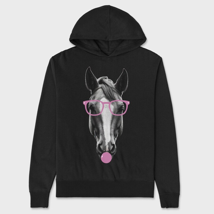Horse Bubblegum Monochrome, Унисекс Мъжко Суичър