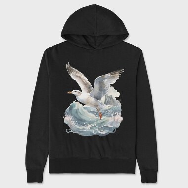 Flying Seagull 1, Unisex Men's Hoodie