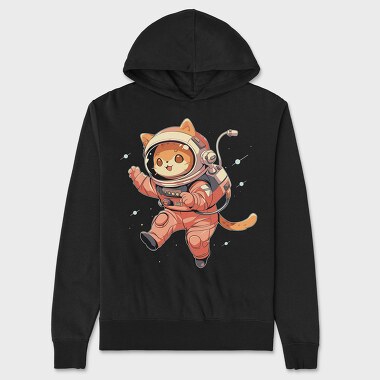 Cute Cat in Space, Unisex Men's Hoodie
