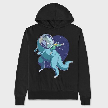 Astronaut Riding Dino, Unisex Men's Hoodie