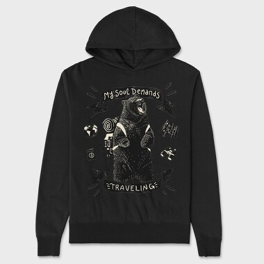 Wanderlust Bear, Unisex Men's Hoodie