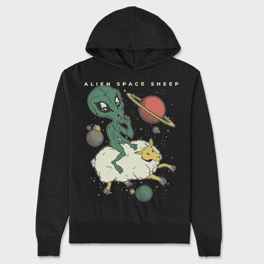 Alien On Sheep, Unisex Men's Hoodie