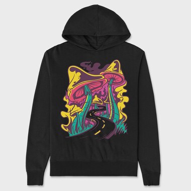 Road Mushroom, Unisex Men's Hoodie