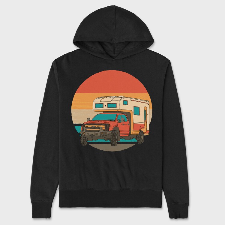 Retrosunset Camper, Unisex Men's Hoodie