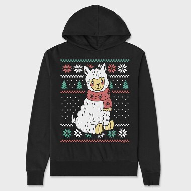 Ugly Sweater Llama, Unisex Men's Hoodie