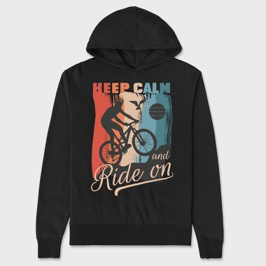 Keep Calm and Ride On, Unisex Men's Hoodie