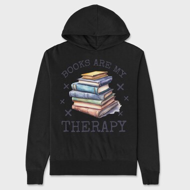 Books Are My Therapy, Unisex Men's Hoodie