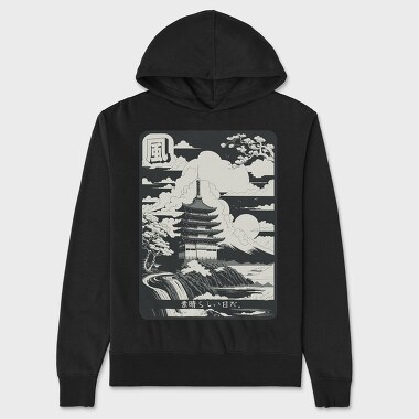 Japanese Temple, Unisex Men's Hoodie